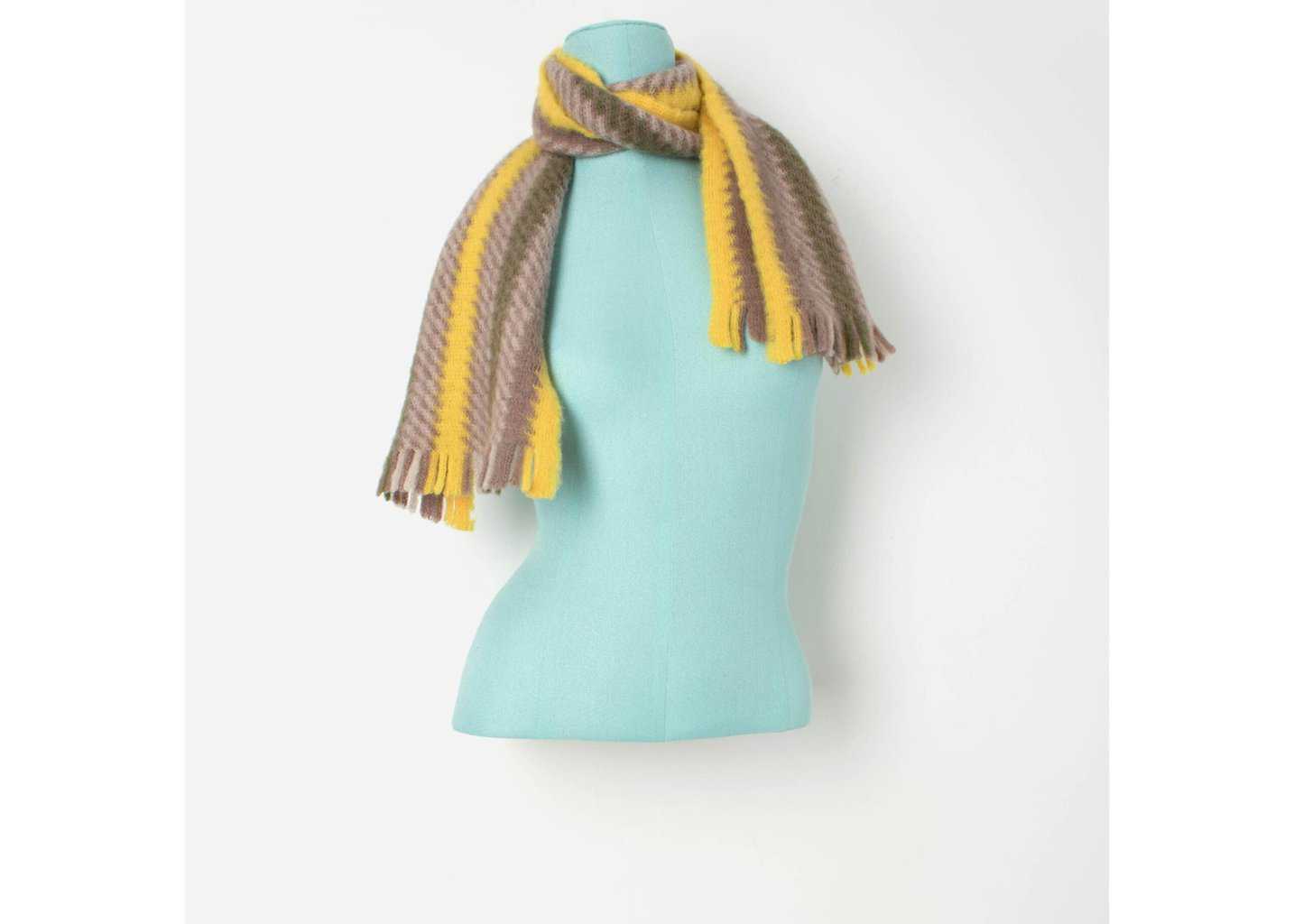 Vintage 1950s wool scarf in yellow and brown - One size - Image 5