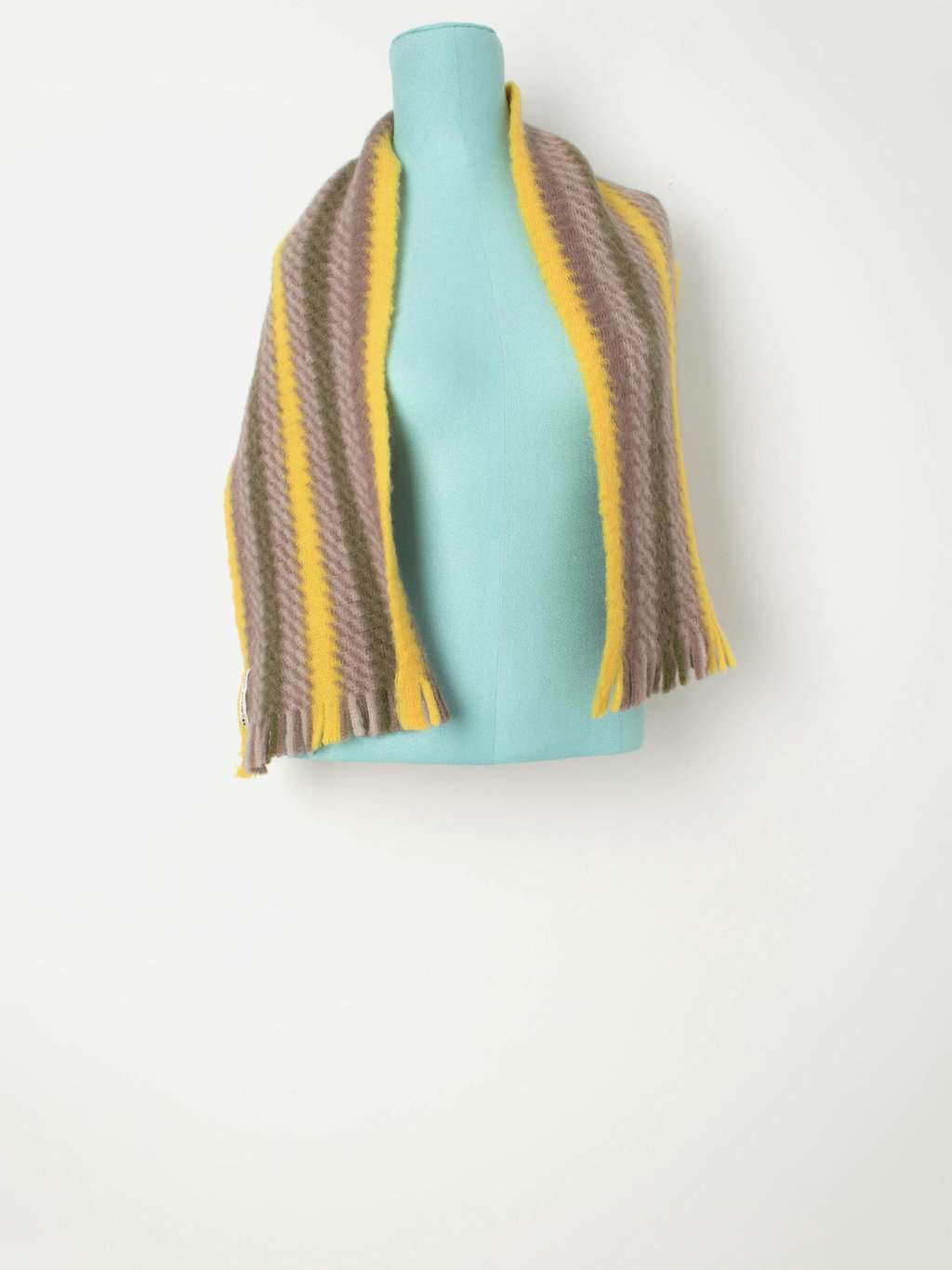 Vintage 1950s wool scarf in yellow and brown - One size - Image 2