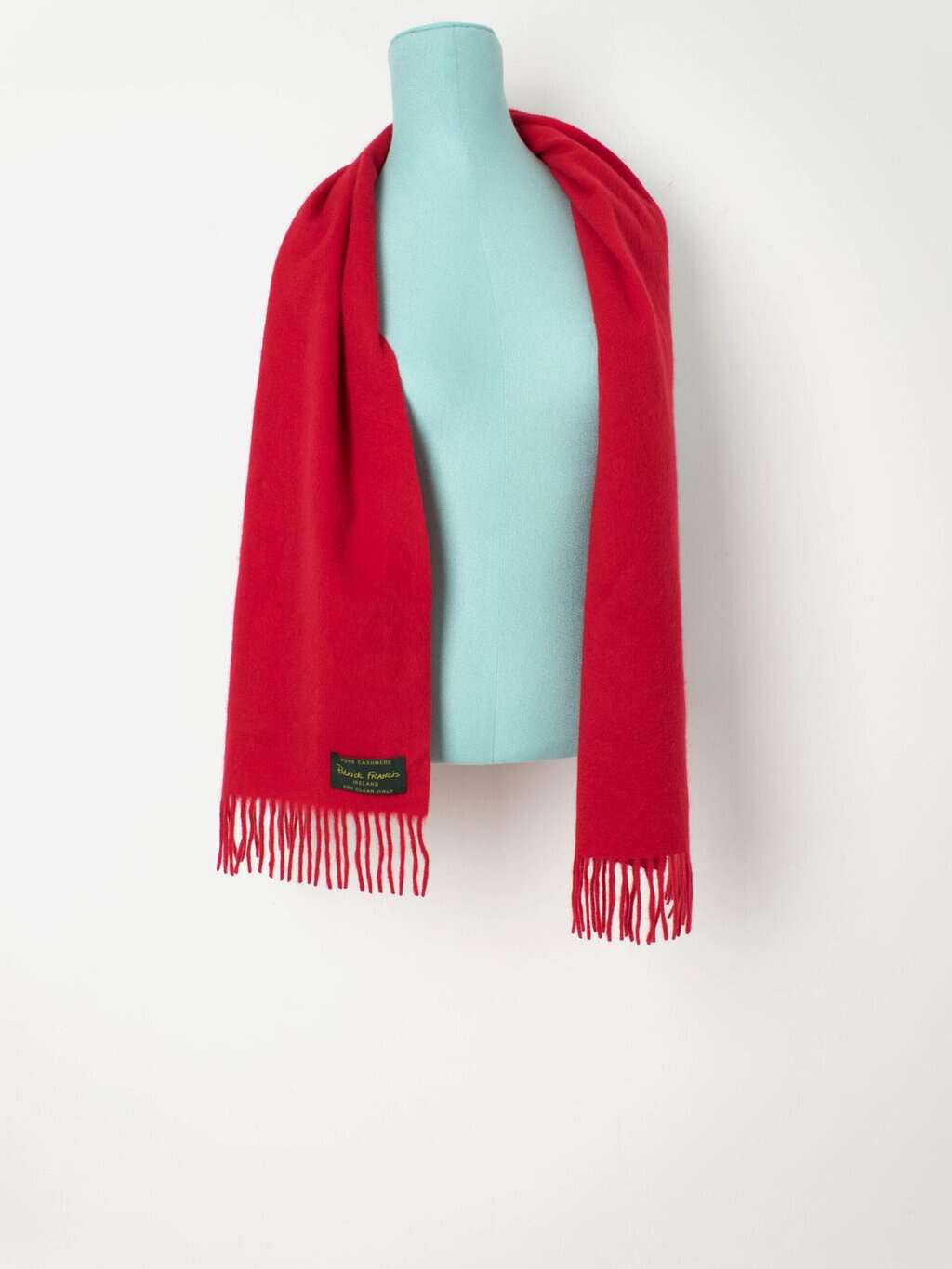Vintage pure cashmere red scarf by Patrick Francis Ireland - One size - Image 4