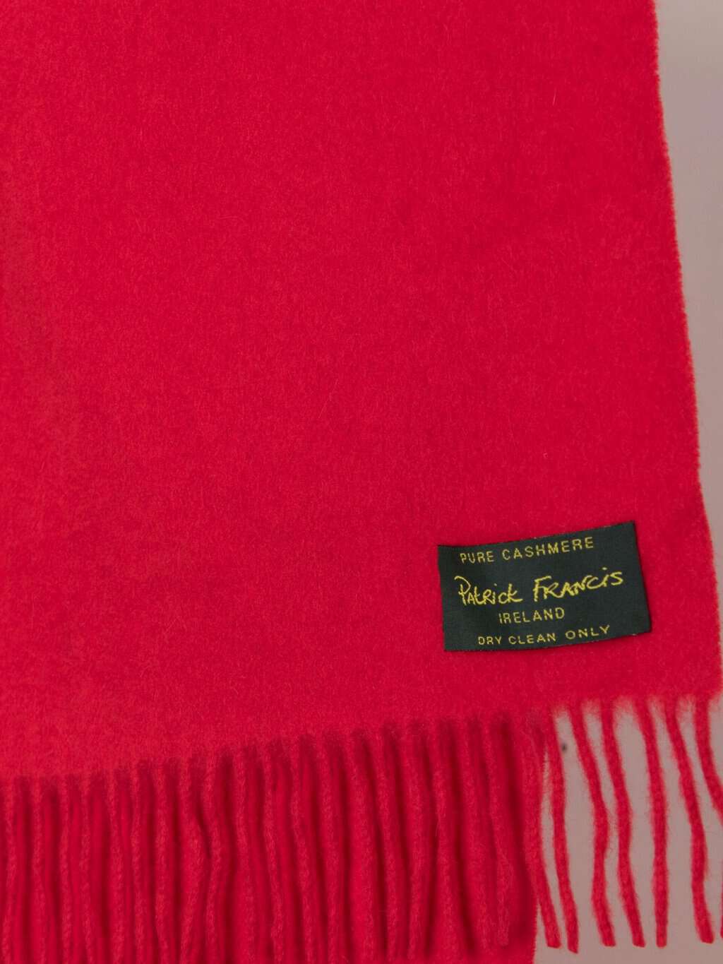 Vintage pure cashmere red scarf by Patrick Francis Ireland - One size - Image 2