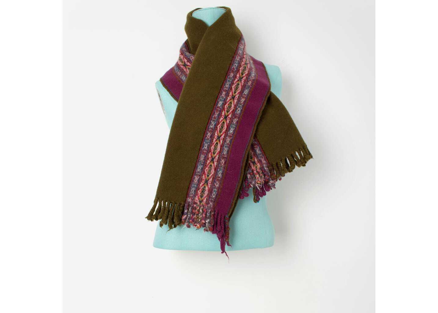 Vintage purple and green thick scarf - One size - Image 5