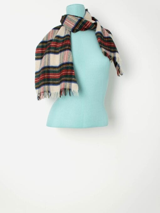REPAIR Vintage cashmere wool scarf Stewart dress, made in Scotland - One size