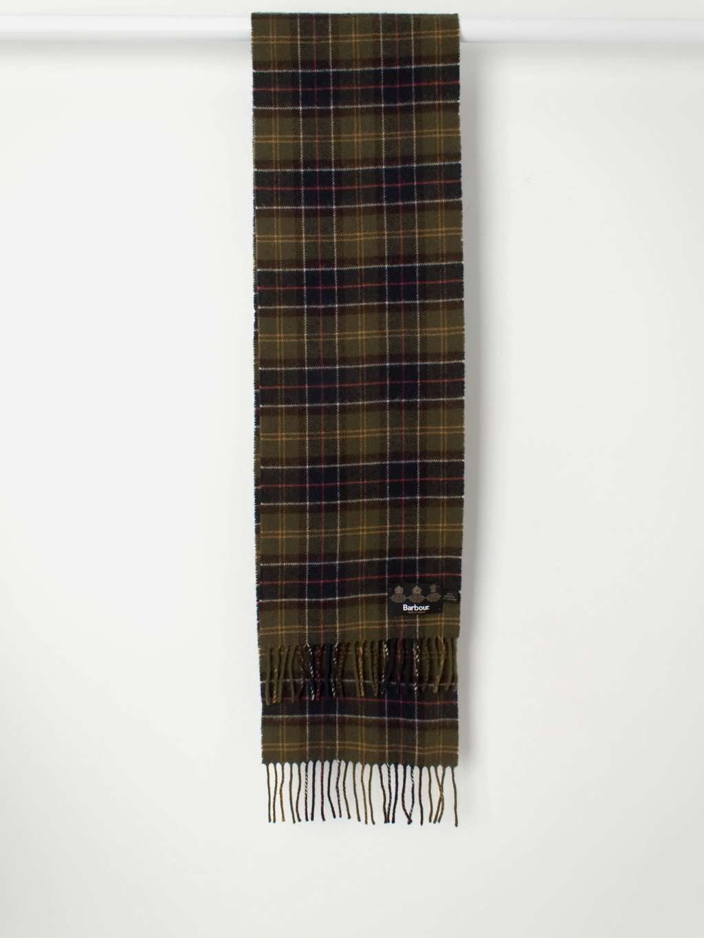 REPAIR Vintage Barbour tartan lambswool scarf, classic plaid green - One size - Image 3