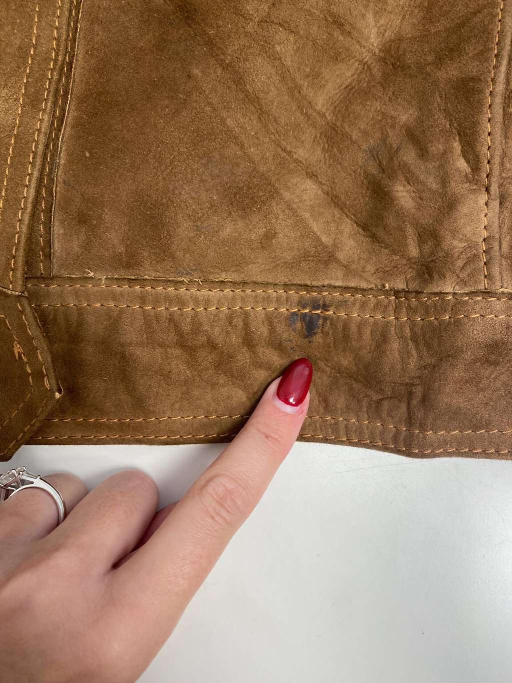 Vintage 70s suede jacket women's tan beige soft leather original 70s - Small - Image 5