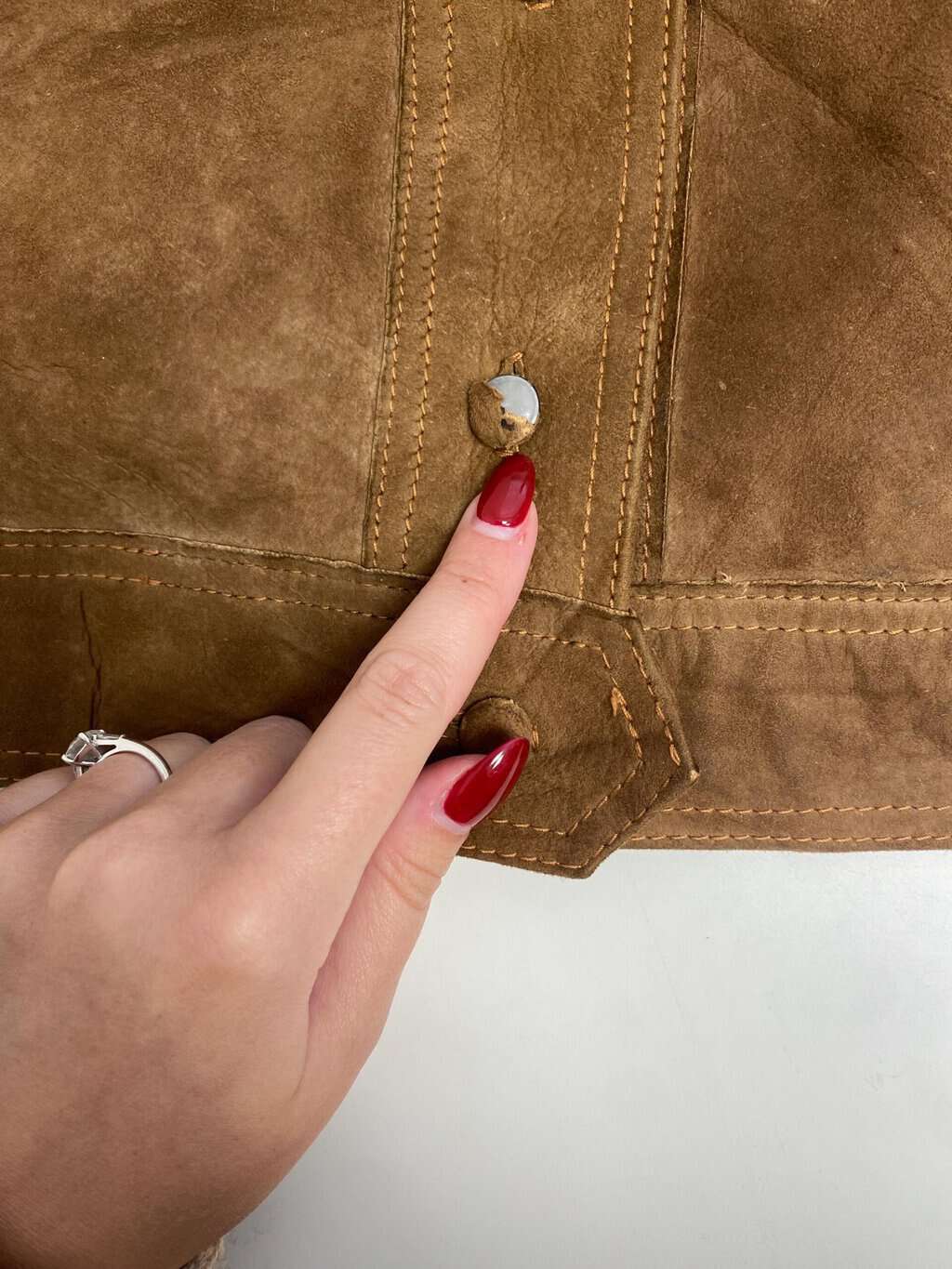 Vintage 70s suede jacket women's tan beige soft leather original 70s - Small - Image 6