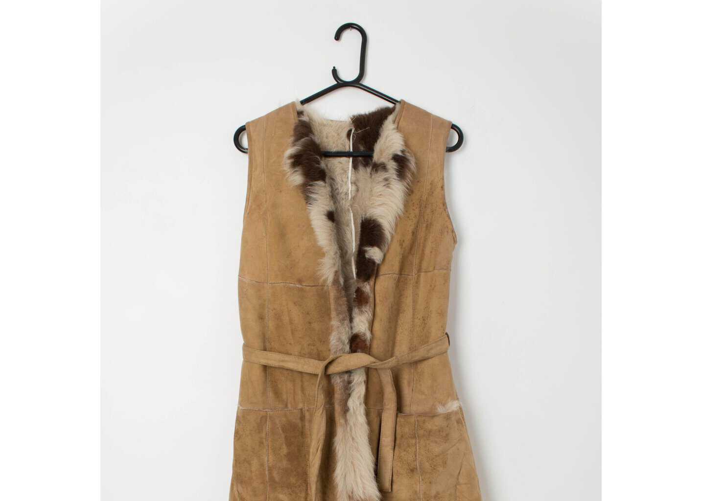 Gianfranco Ferre Jeans shearling jacket sheepskin gilet long waistcoat - Small - Image 4