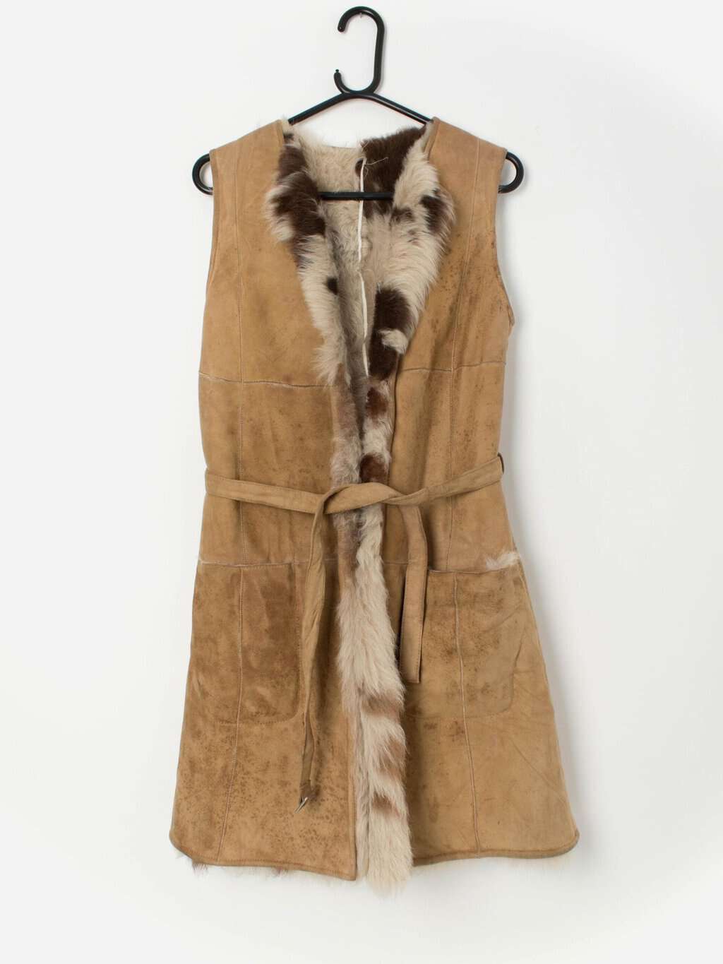 Gianfranco Ferre Jeans shearling jacket sheepskin gilet long waistcoat - Small