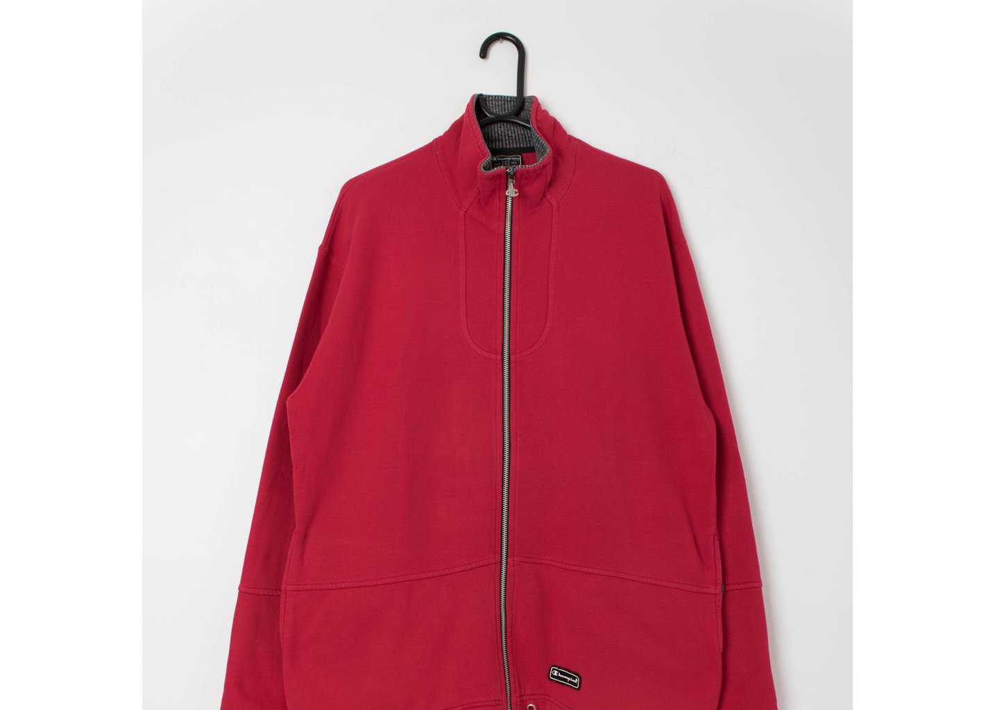Vintage red Champion sweater track jacket zipper - Large - Image 4