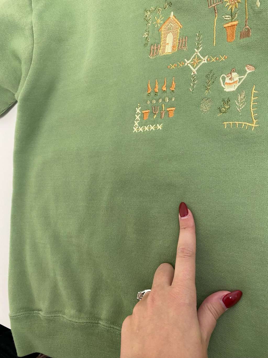 90s embroidered sweater pullover sweatshirt gardener plant floral - Medium - Image 5