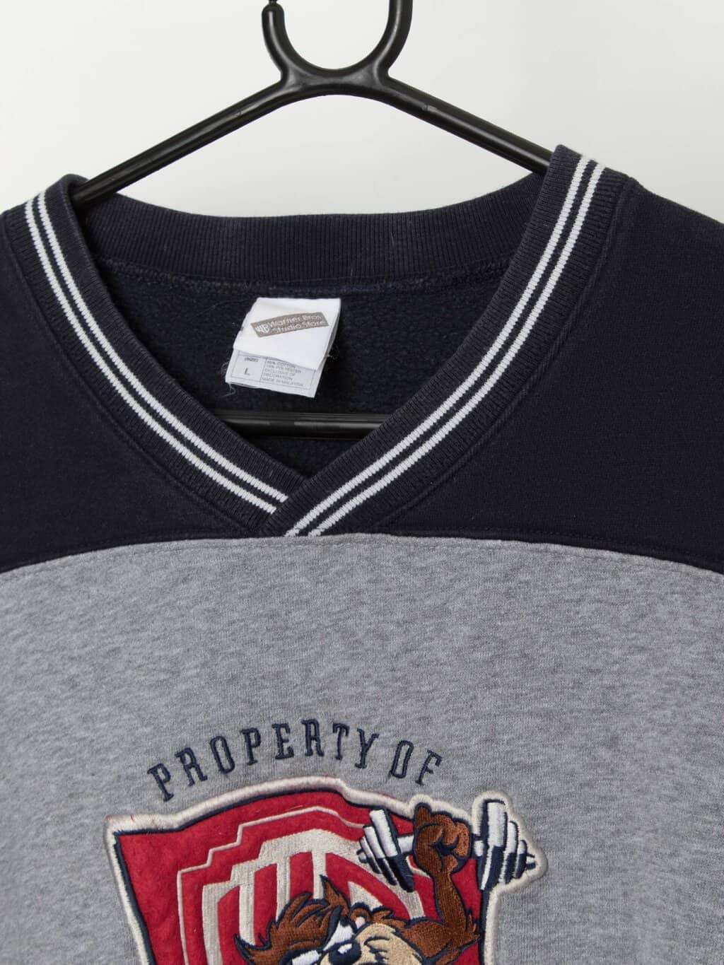 Warner Bros Studio cartoon sweater Taz devil sweatshirt embroidered grey - XL - Image 2