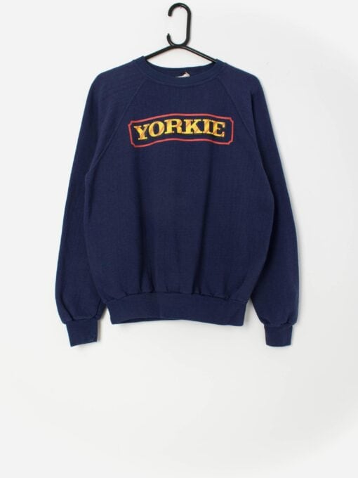 Vintage 80s Yorkie sweatshirt pullover sweater chocolate - Large