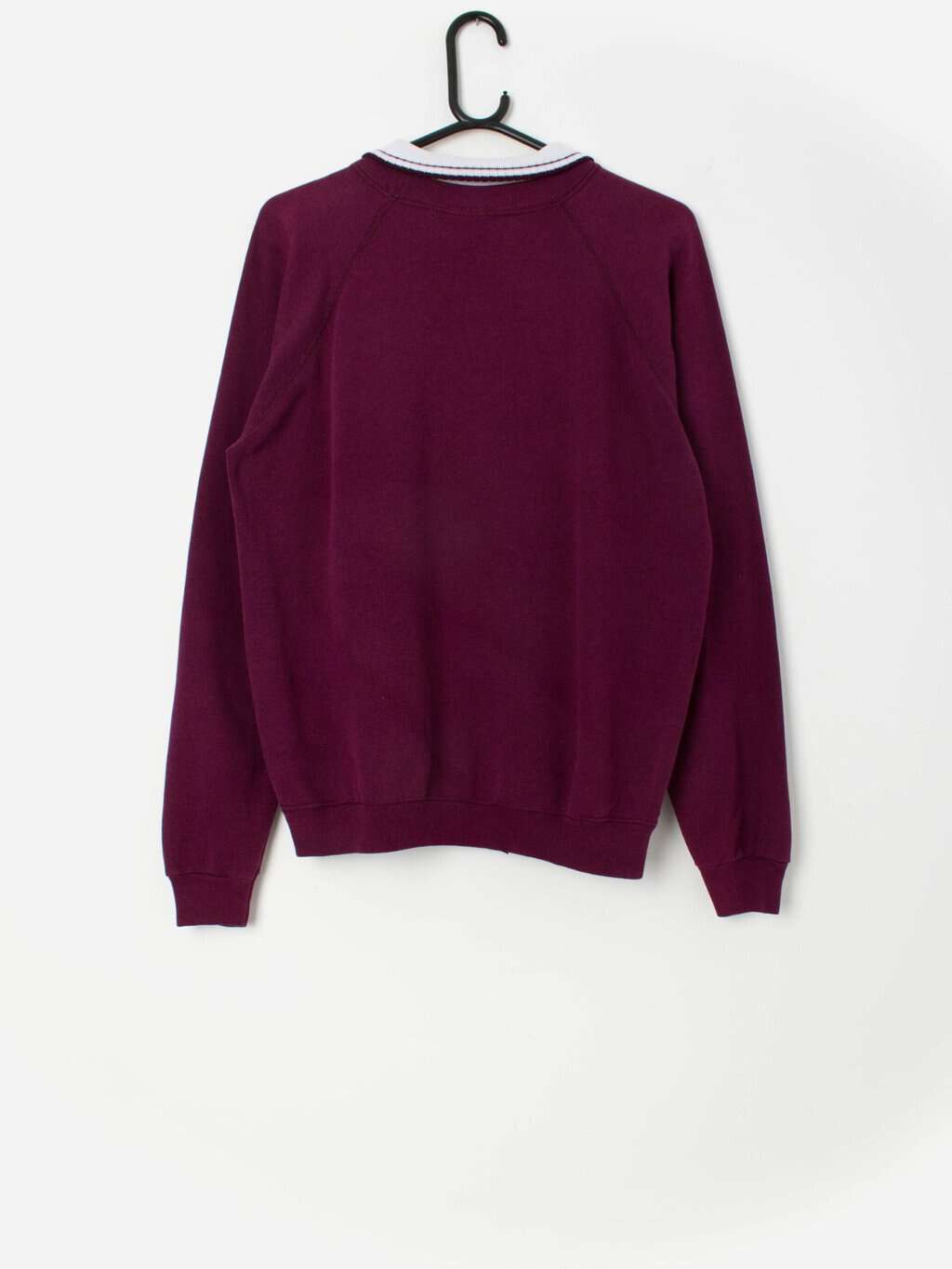 Floral sweatshirt 90s sweater plum collared pullover cottage core - Medium / Large - Image 3