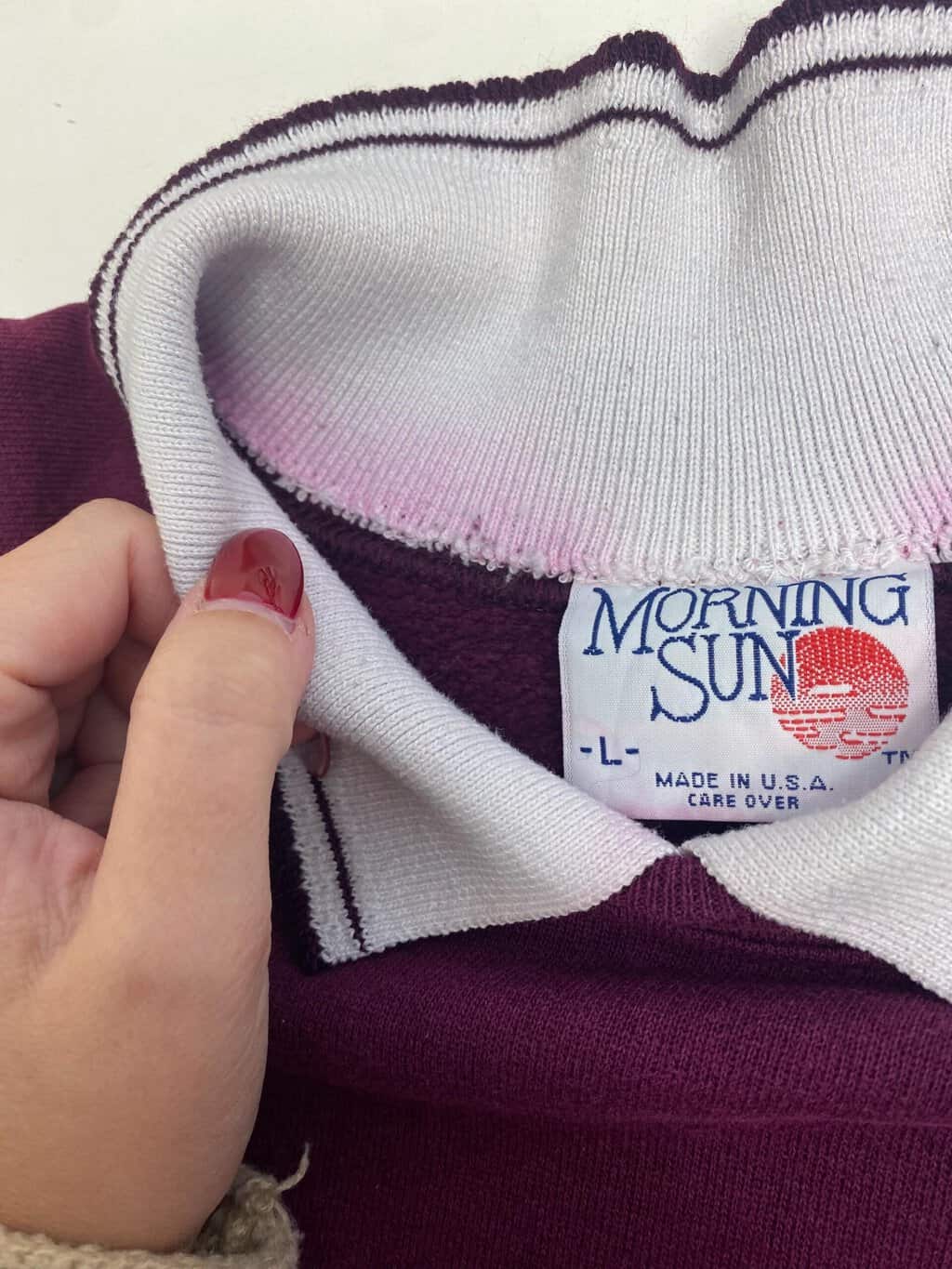 Floral sweatshirt 90s sweater plum collared pullover cottage core - Medium / Large - Image 5