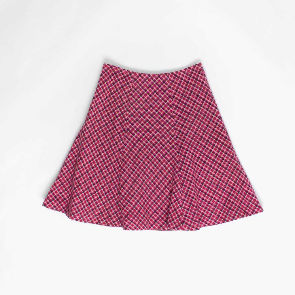 Pink plaid wool skirt by Hobbs London lined fuchsia Y2K preppy 27 waist - Small / Medium - Image 3
