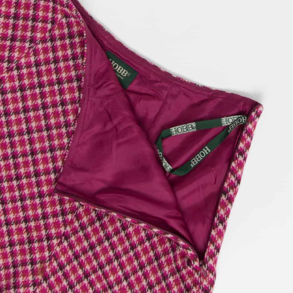 Pink plaid wool skirt by Hobbs London lined fuchsia Y2K preppy 27 waist - Small / Medium - Image 2
