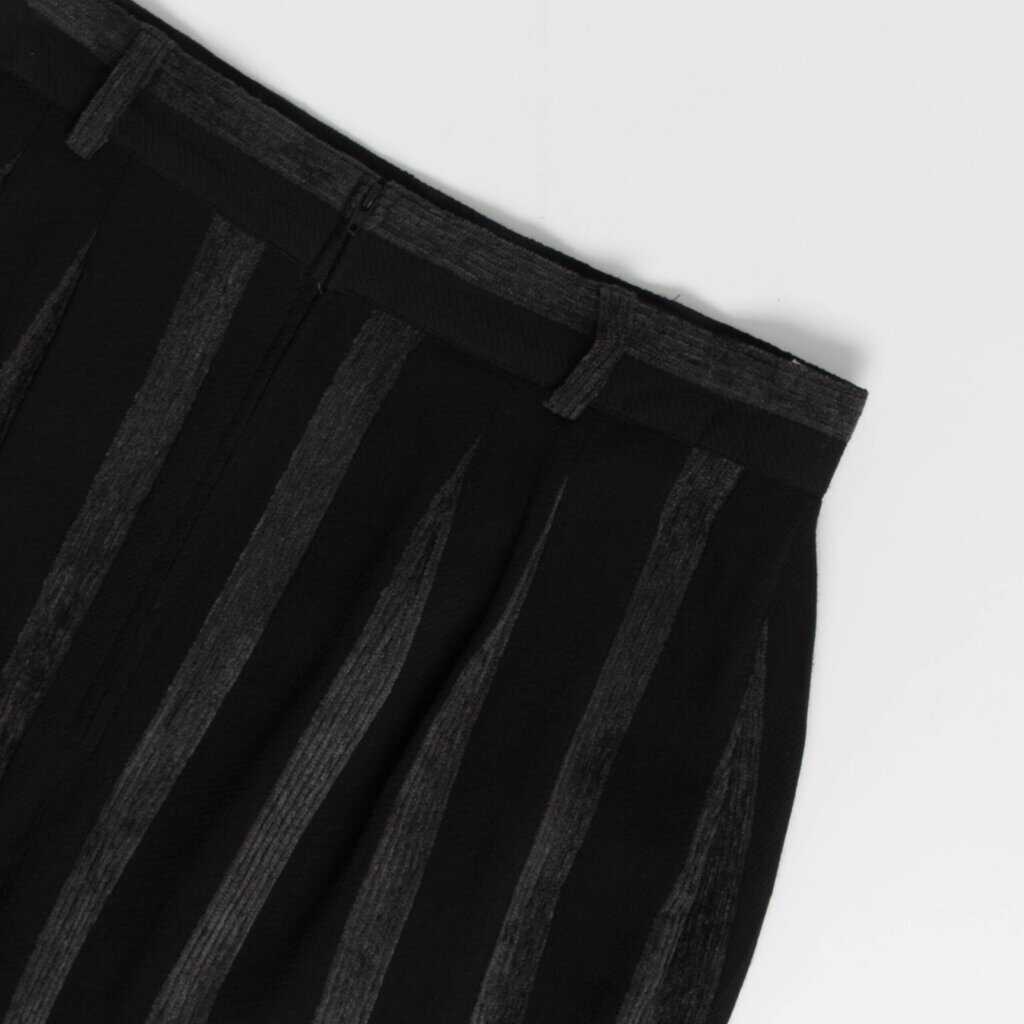 Striped vintage pencil skirt black and grey split hem 90s skirt 26 waist - Small - Image 4