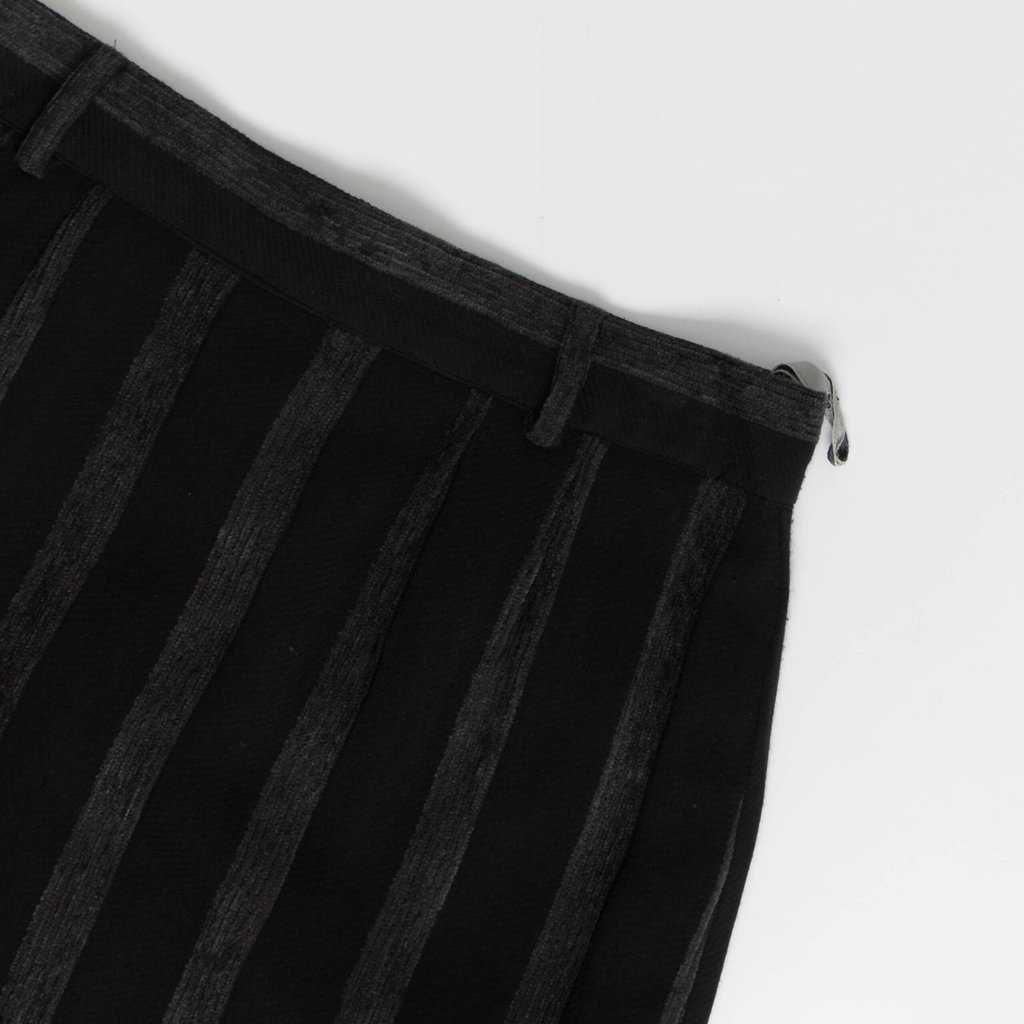 Striped vintage pencil skirt black and grey split hem 90s skirt 26 waist - Small - Image 2