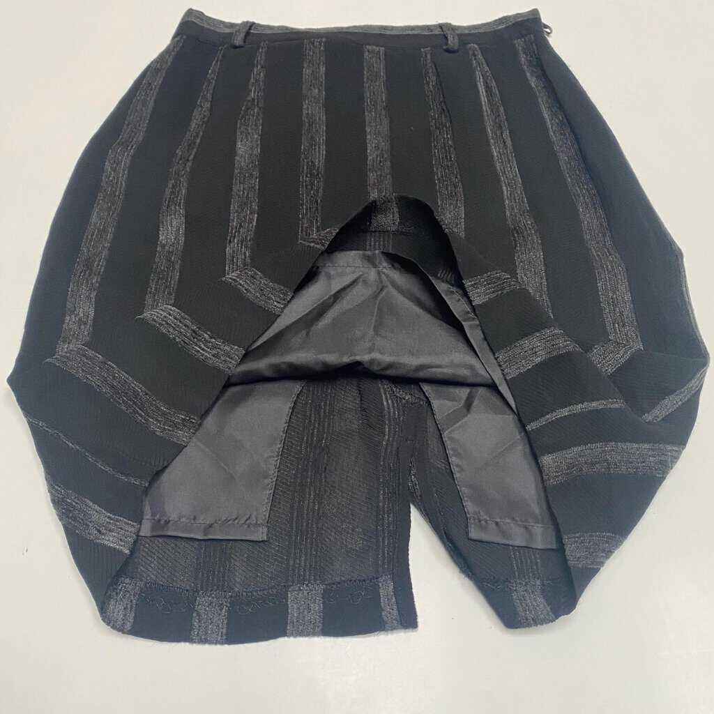 Striped vintage pencil skirt black and grey split hem 90s skirt 26 waist - Small - Image 7