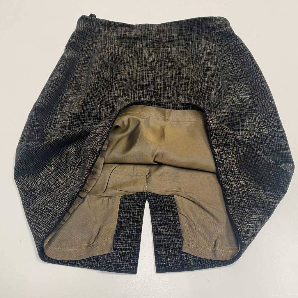 Black and gold pencil skirt lined cotton golden khaki retro 25 waist - XS / Small - Image 7