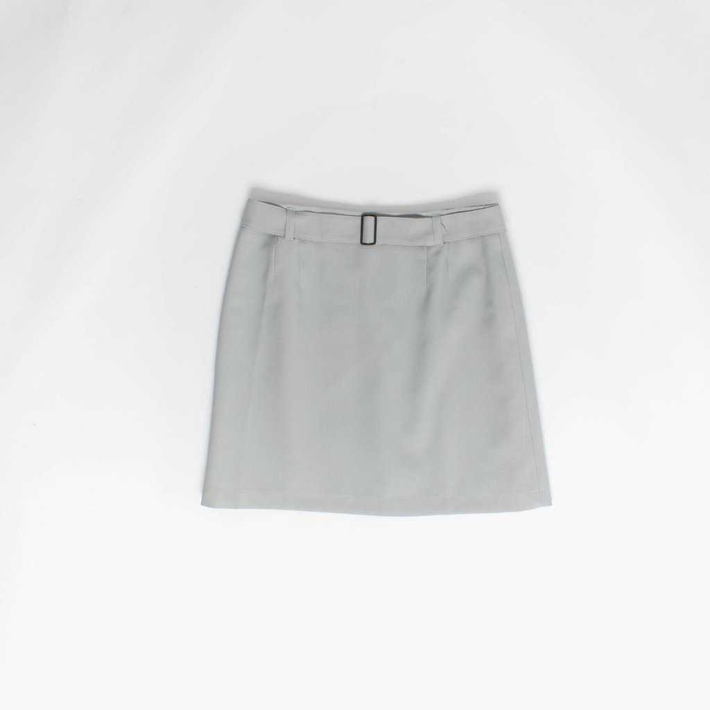 Belted mini skirt blue grey Y2K short vintage skirt 29 waist - Small / Medium