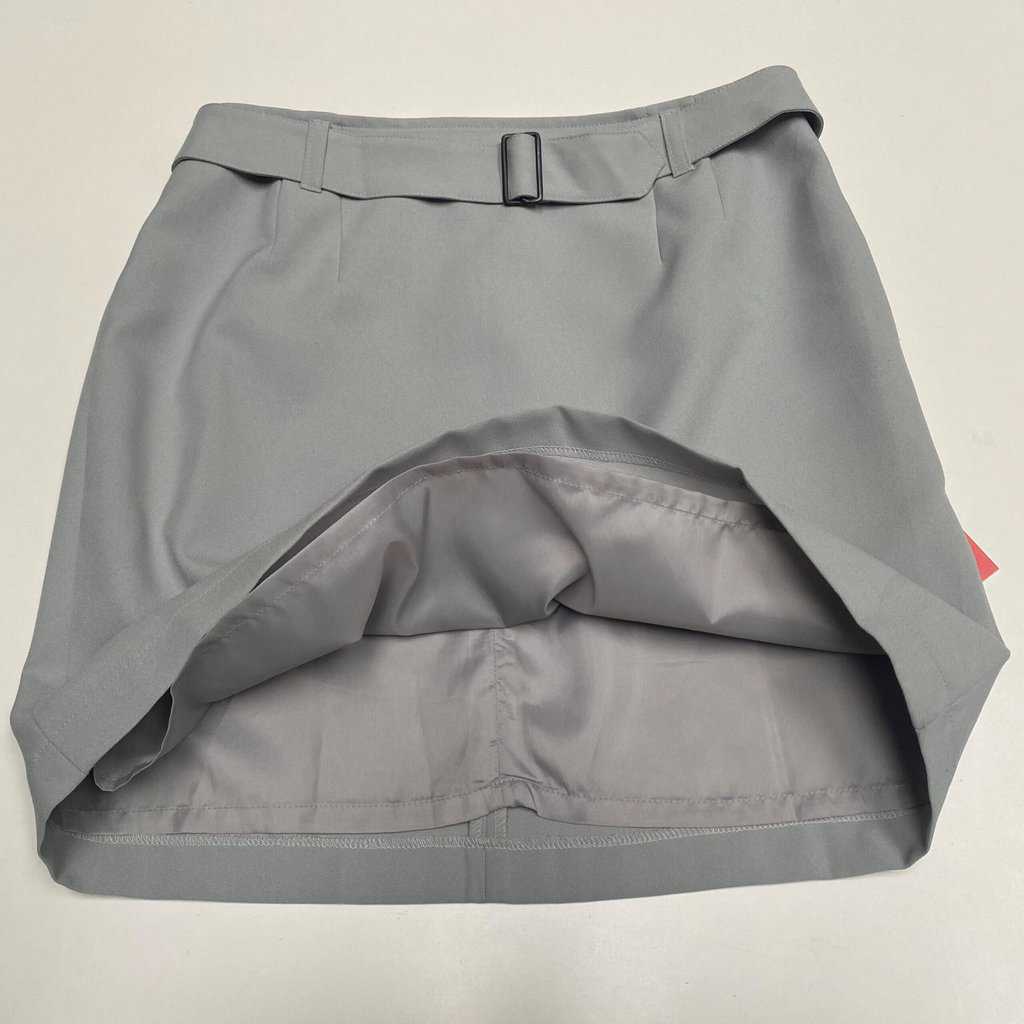 Belted mini skirt blue grey Y2K short vintage skirt 29 waist - Small / Medium - Image 9