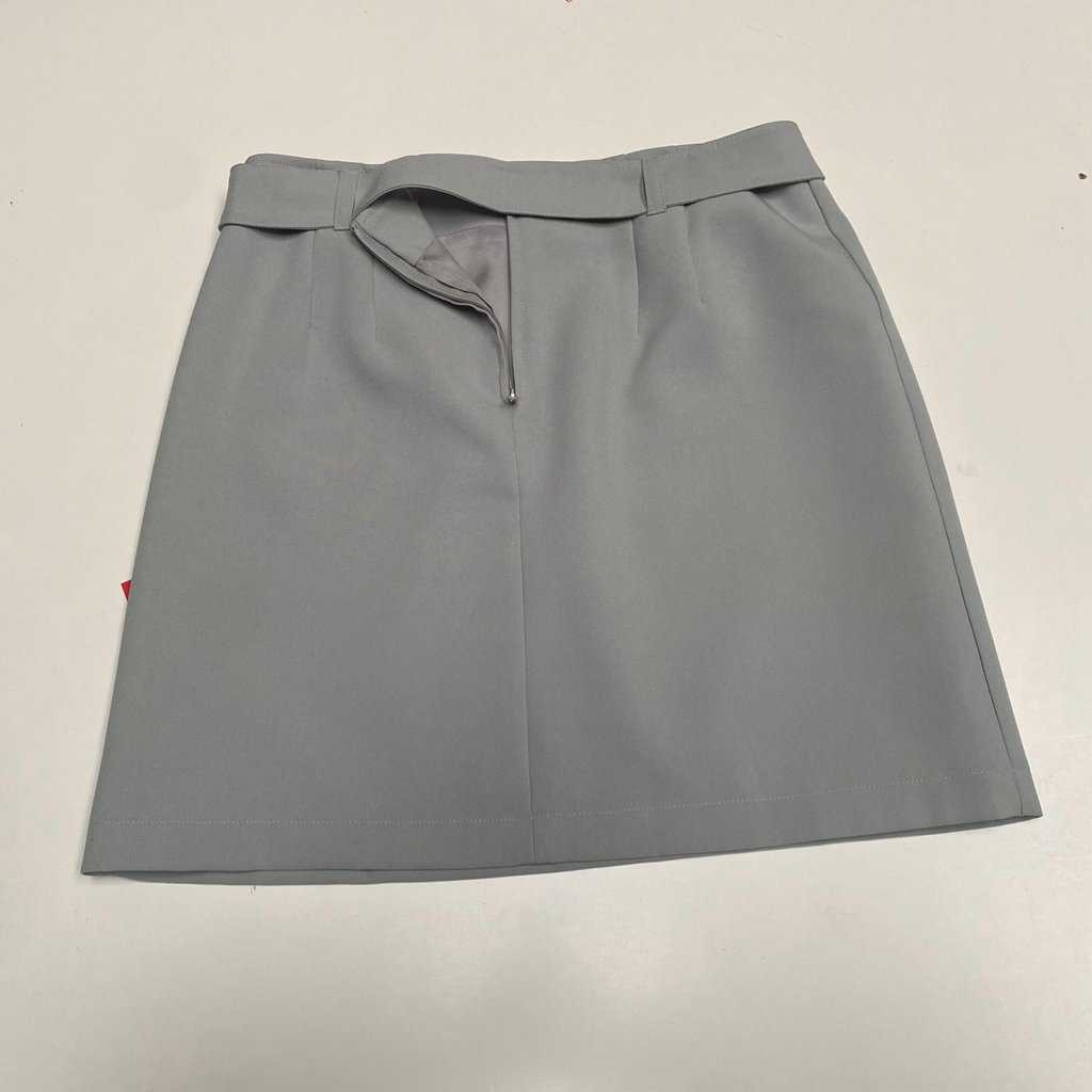 Belted mini skirt blue grey Y2K short vintage skirt 29 waist - Small / Medium - Image 10
