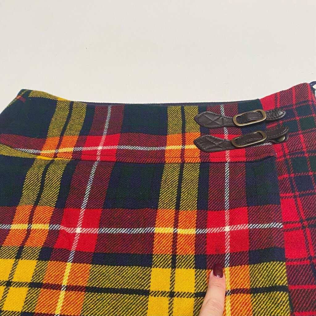 Tartan wrap wool skirt with belt detail by Tommy Hilfiger - Small / Medium - Image 7