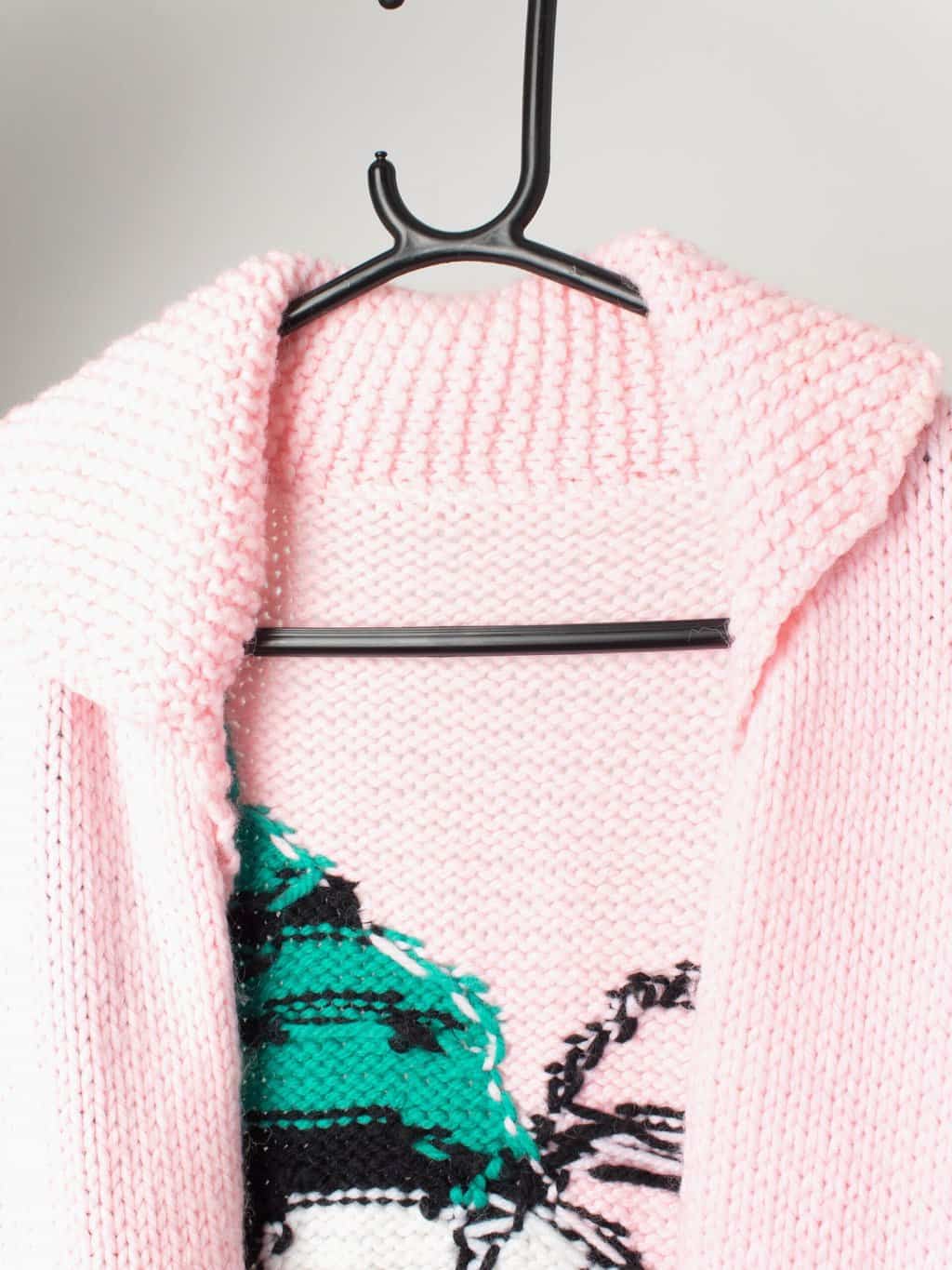 Vintage handknitted cardigan coat with Goofy design - Large / XL - Image 3