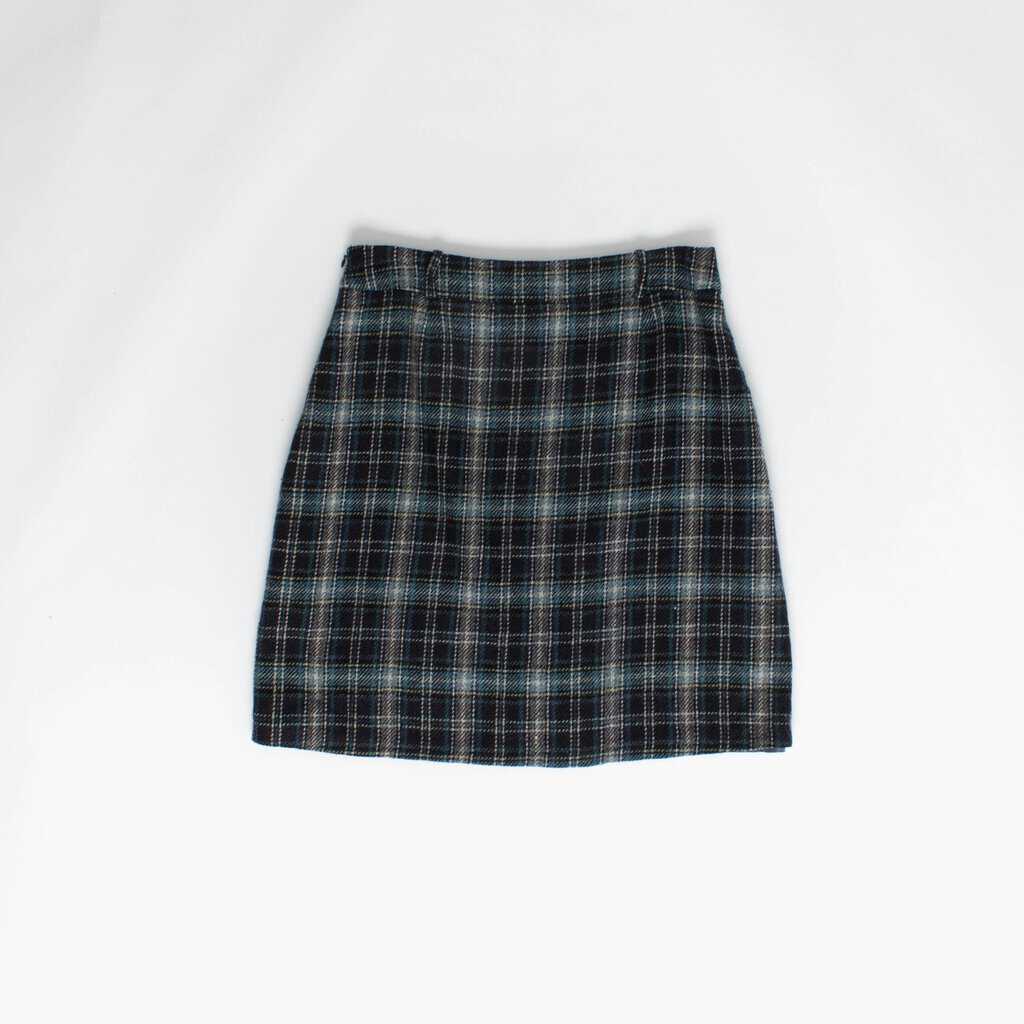 Blue plaid skirt by Hobbs, A-line short winter skirt, fully lined, 30 waist - Medium - Image 5