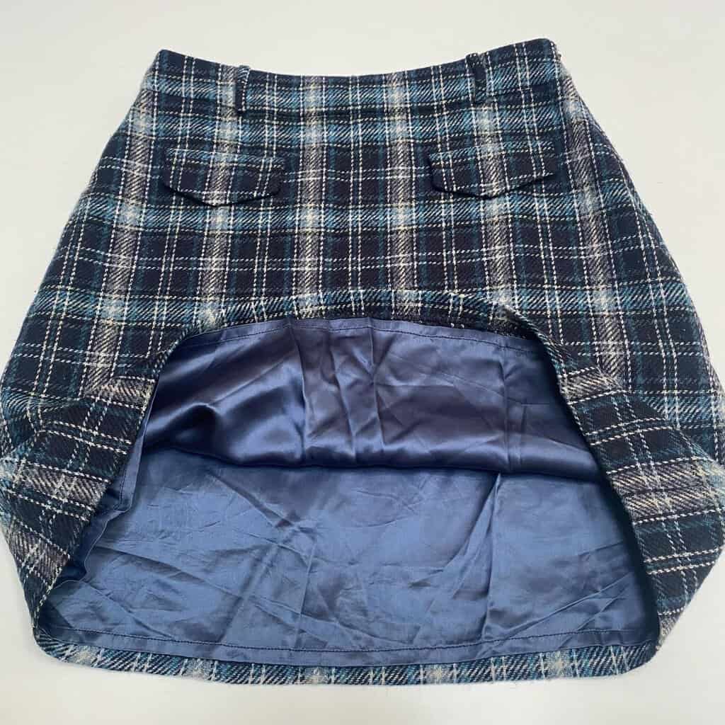 Blue plaid skirt by Hobbs, A-line short winter skirt, fully lined, 30 waist - Medium - Image 8