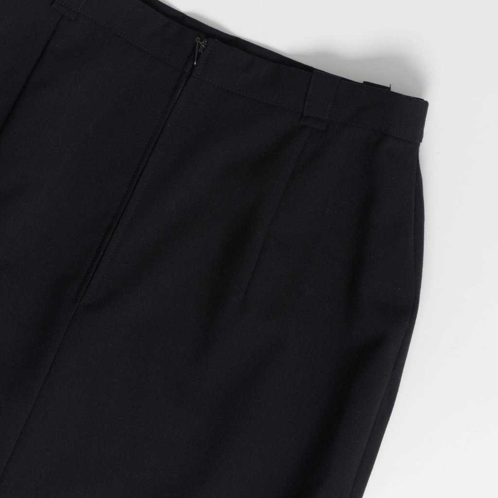 Navy wool short skirt with buttoned pockets, fully lined, minimalist style, 26 waist - Small - Image 5