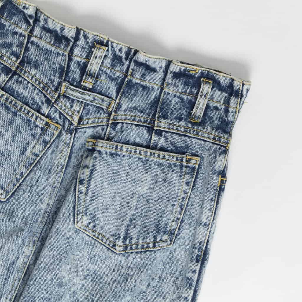 Bleached denim skirt by Brawlers, 80s vintage Fade Out, 27 waist - Small / Medium - Image 6