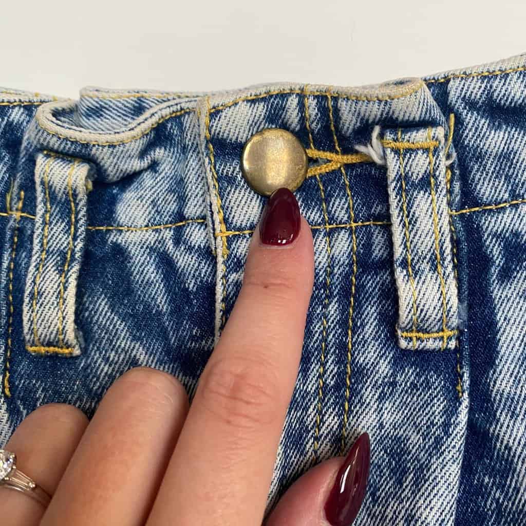 Bleached denim skirt by Brawlers, 80s vintage Fade Out, 27 waist - Small / Medium - Image 9