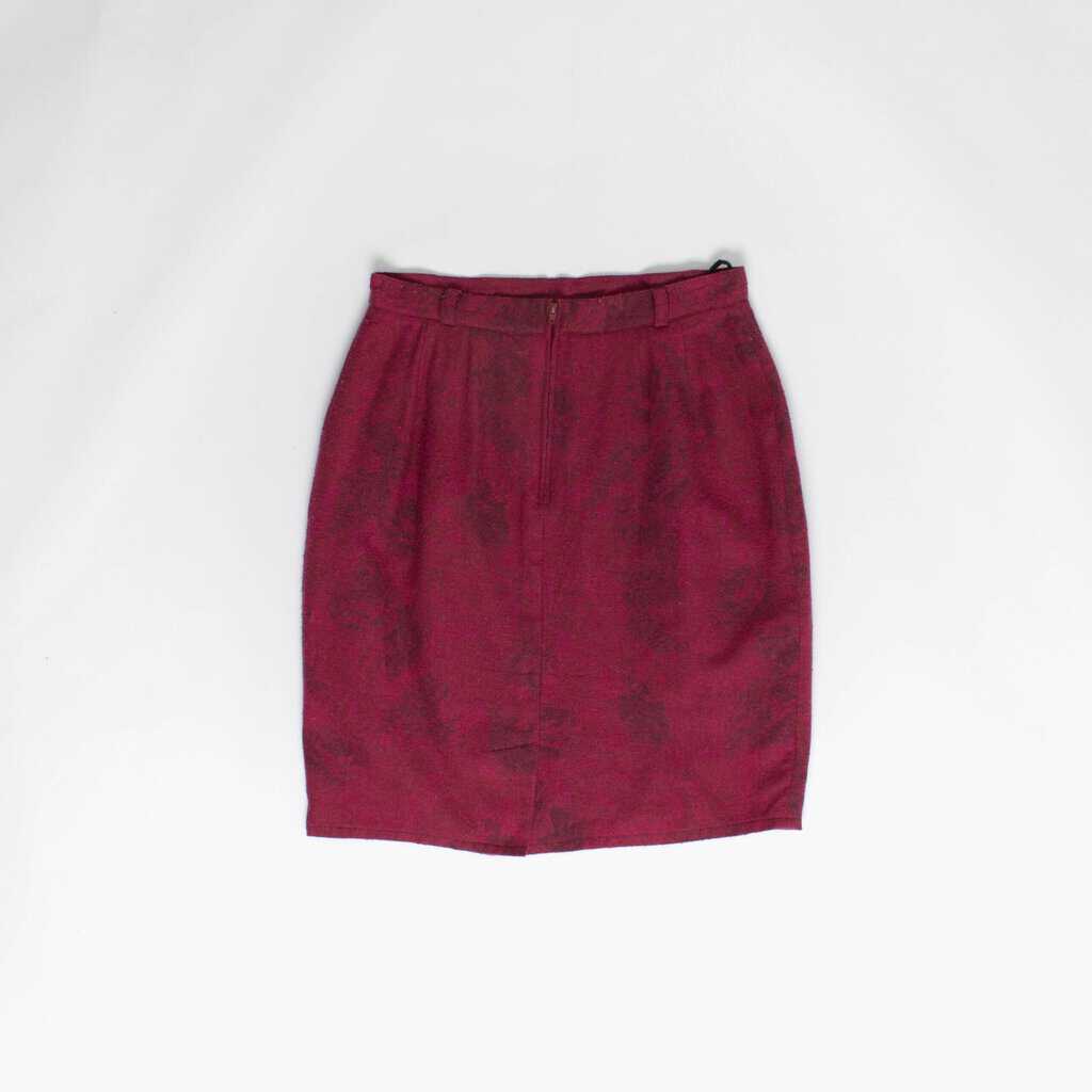 Pink vintage pencil skirt with rose pattern, lined floral short skirt, 90s Y2K, 28 waist - Small / Medium - Image 5