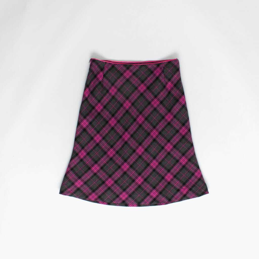 Neon pink plaid skirt with lining, A-line 90s Y2K colourful vintage skirt, 28 waist - Small / Medium - Image 5