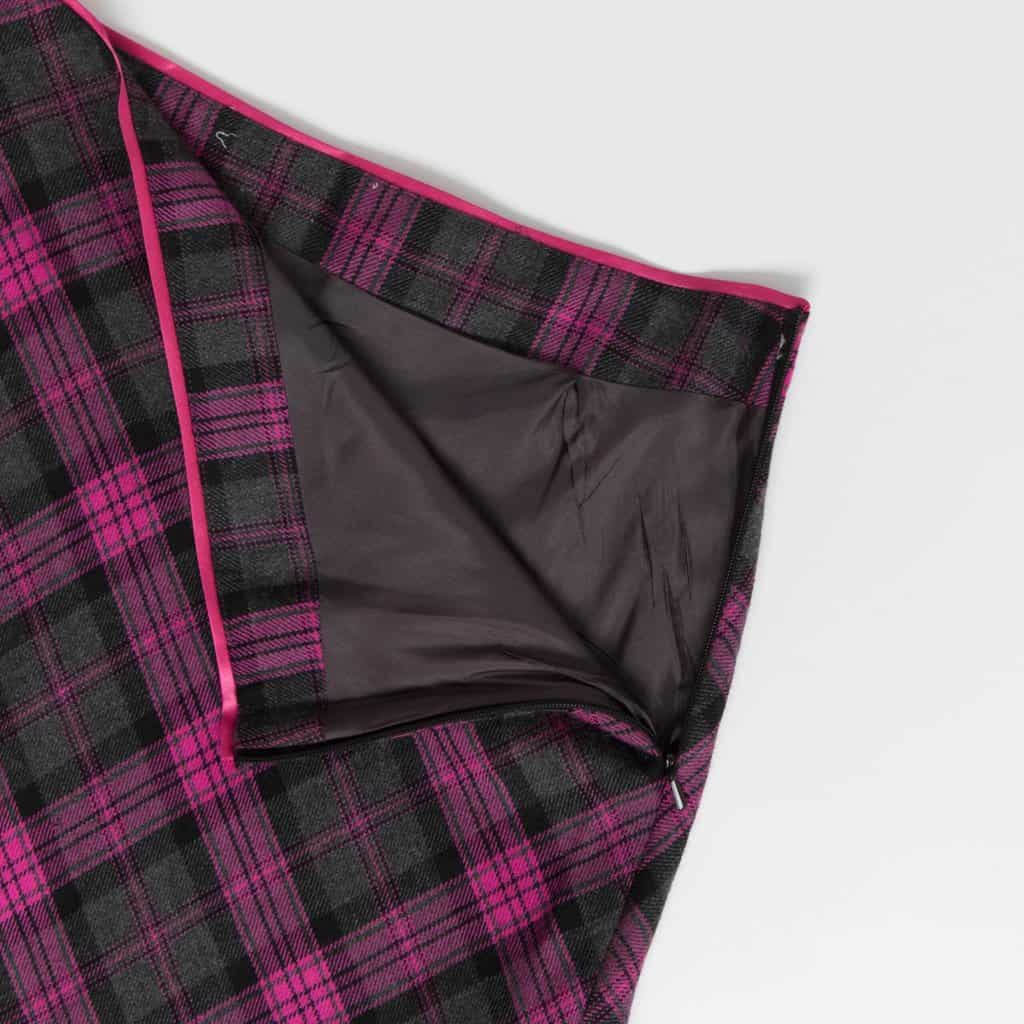 Neon pink plaid skirt with lining, A-line 90s Y2K colourful vintage skirt, 28 waist - Small / Medium - Image 3
