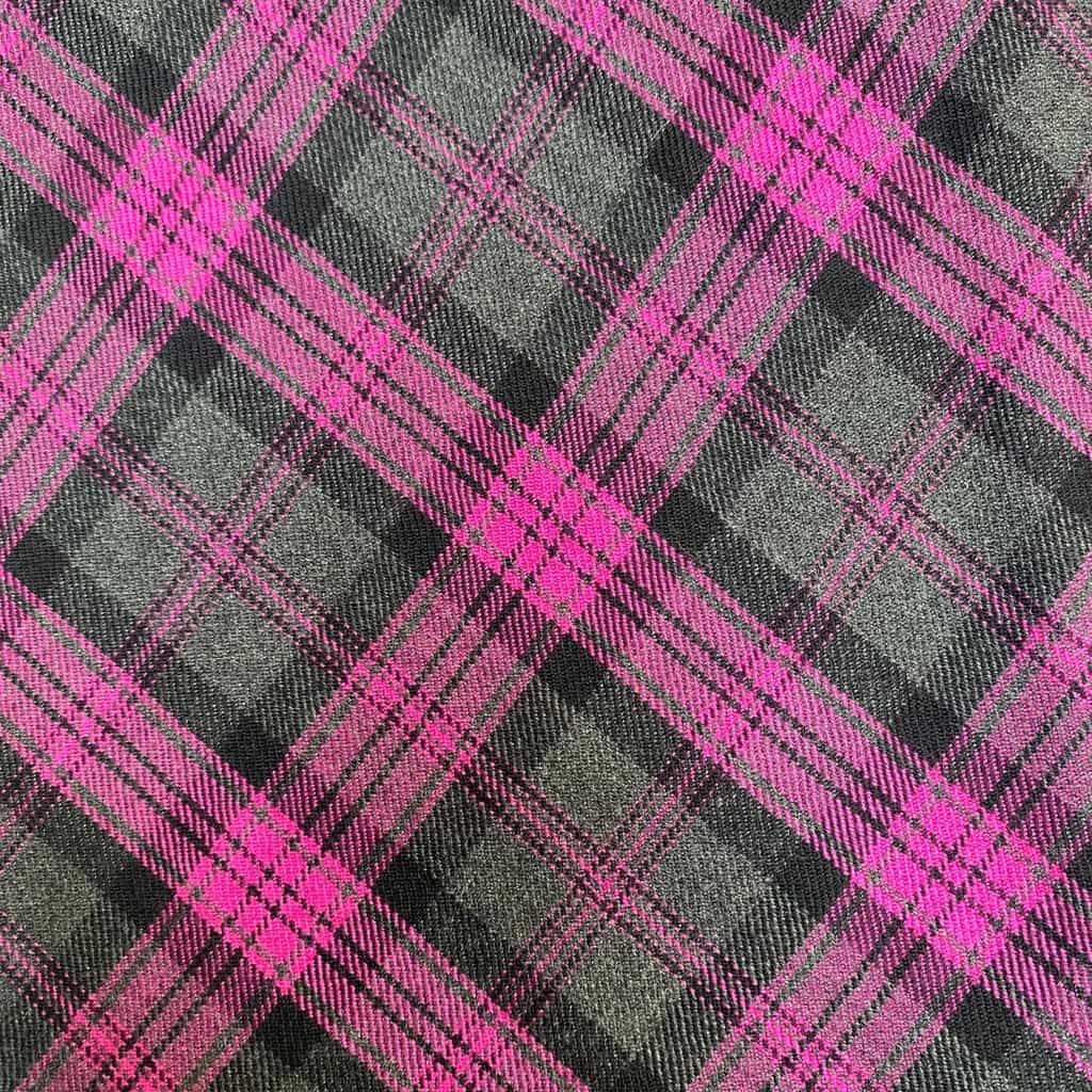 Neon pink plaid skirt with lining, A-line 90s Y2K colourful vintage skirt, 28 waist - Small / Medium - Image 6
