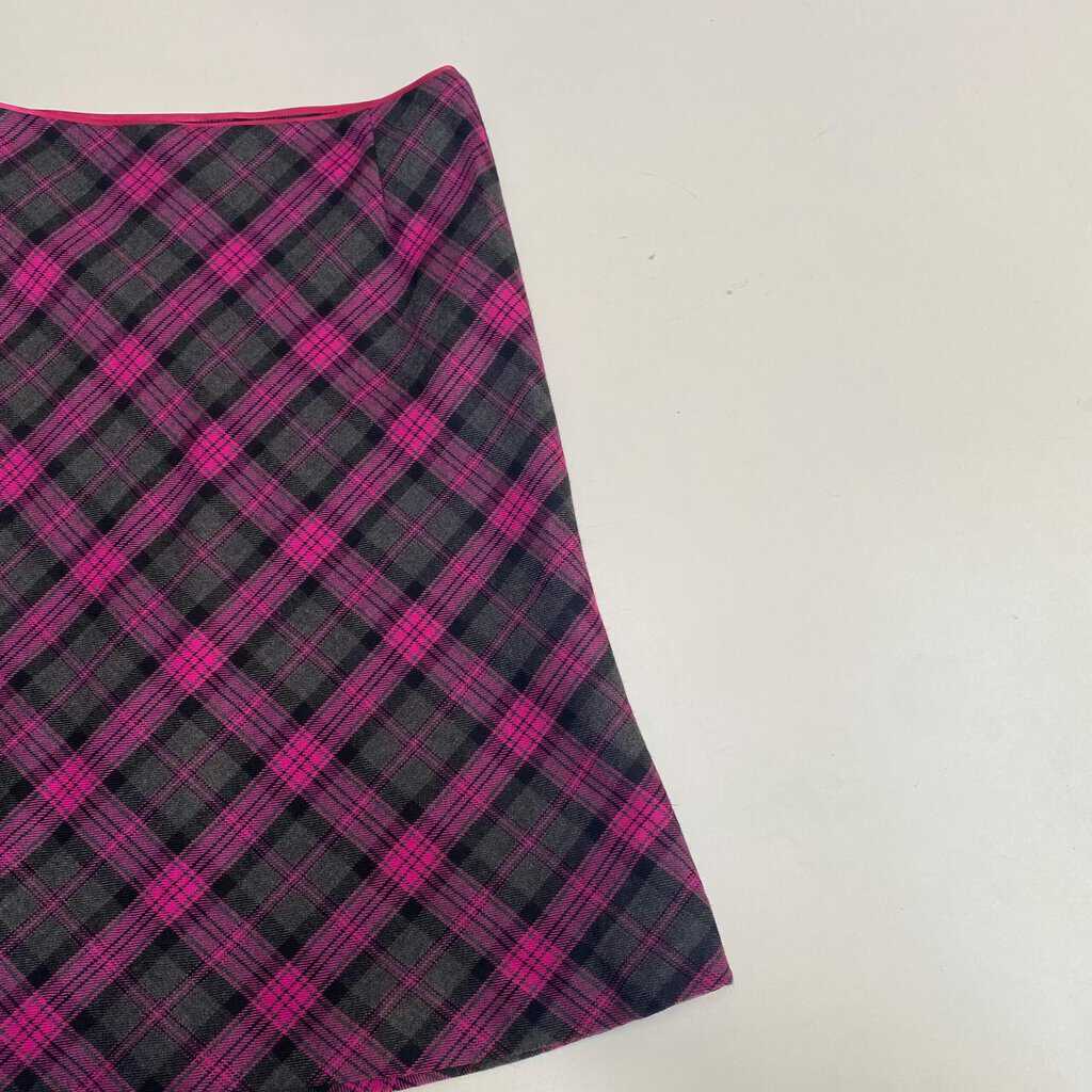 Neon pink plaid skirt with lining, A-line 90s Y2K colourful vintage skirt, 28 waist - Small / Medium - Image 9