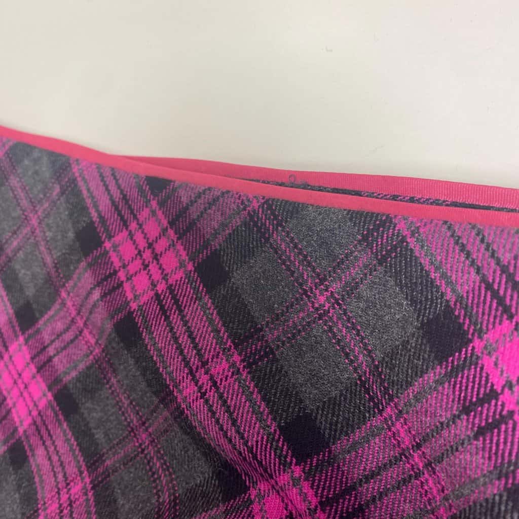 Neon pink plaid skirt with lining, A-line 90s Y2K colourful vintage skirt, 28 waist - Small / Medium - Image 10