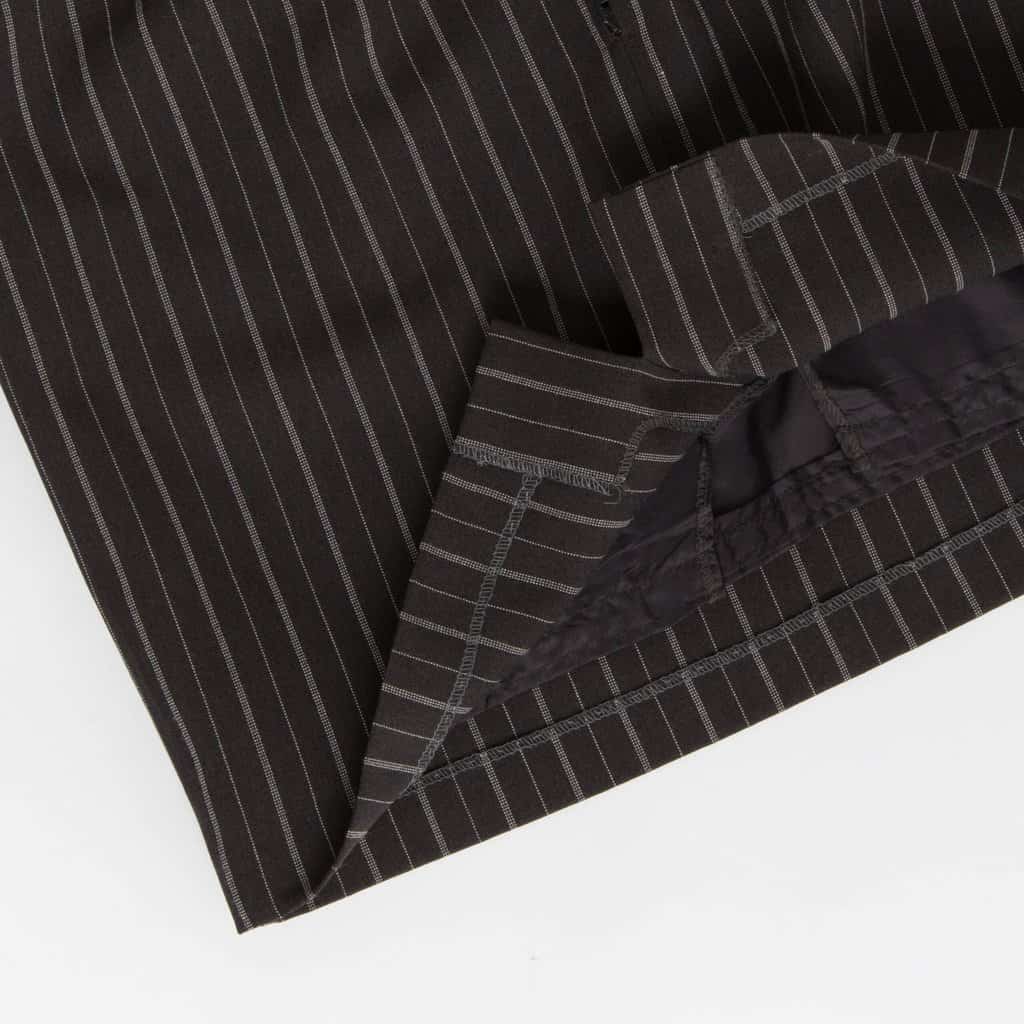 Pinstripe mini skirt in charcoal grey, 00s preppy vintage striped skirt, 30 waist - Medium - Image 2