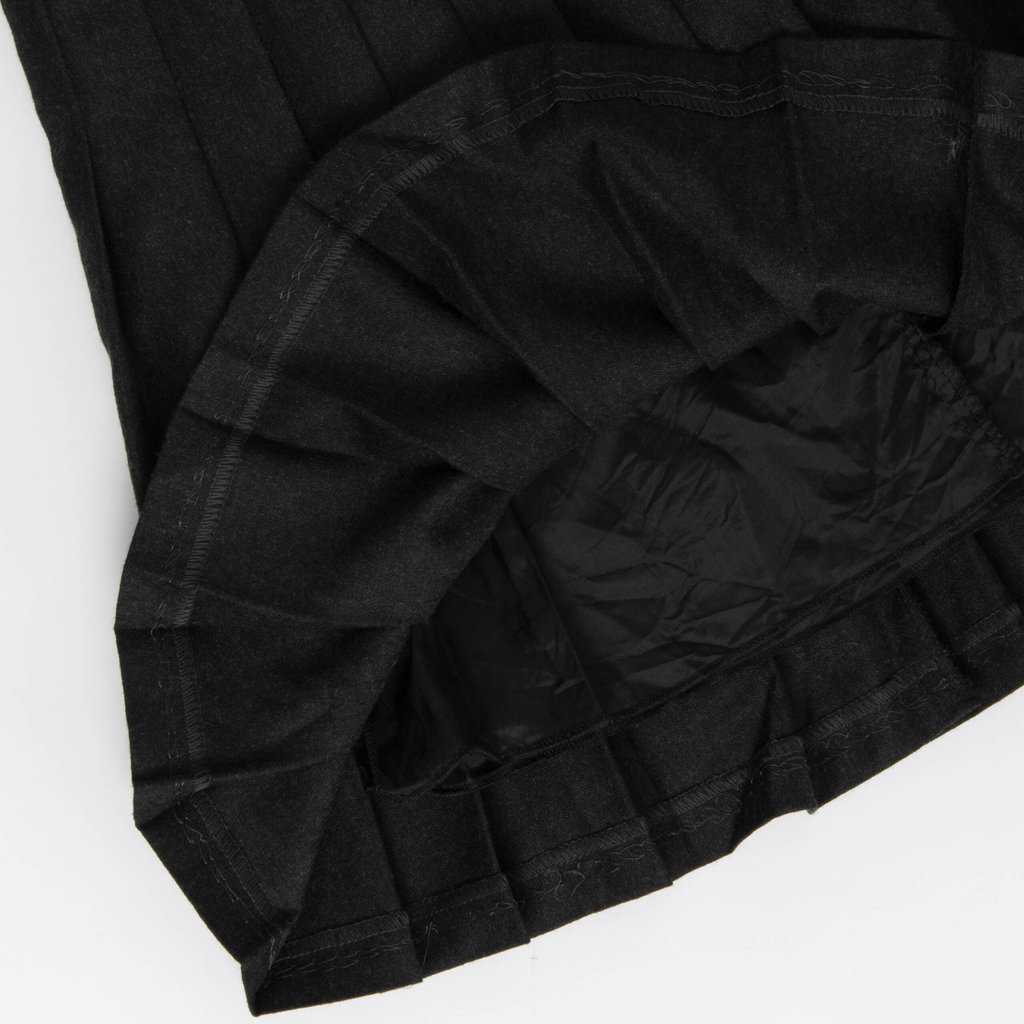 90s pleated short skirt in dark grey wool, preppy vintage skirt, 28 waist - Small / Medium - Image 3