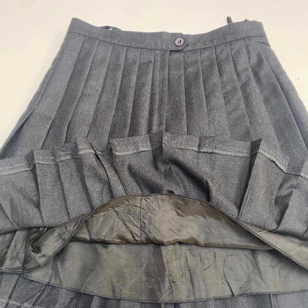 90s pleated short skirt in dark grey wool, preppy vintage skirt, 28 waist - Small / Medium - Image 10
