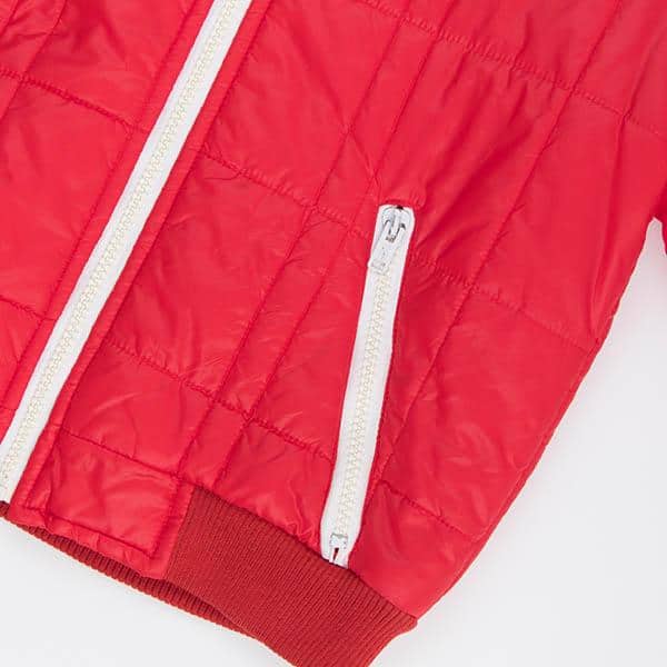 Mens vintage red puffer jacket, 80s jacket with lumberjack patch - Large - Image 6