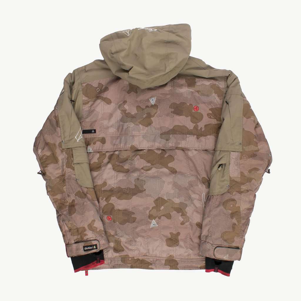 Mens Section snowboard ski jacket, camouflage multipocketed hooded jacket - Medium - Image 3
