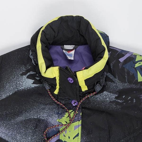 Womens Rodeo ski jacket with crazy snow pattern, 80s vintage puffer jacket - Medium / Large - Image 4