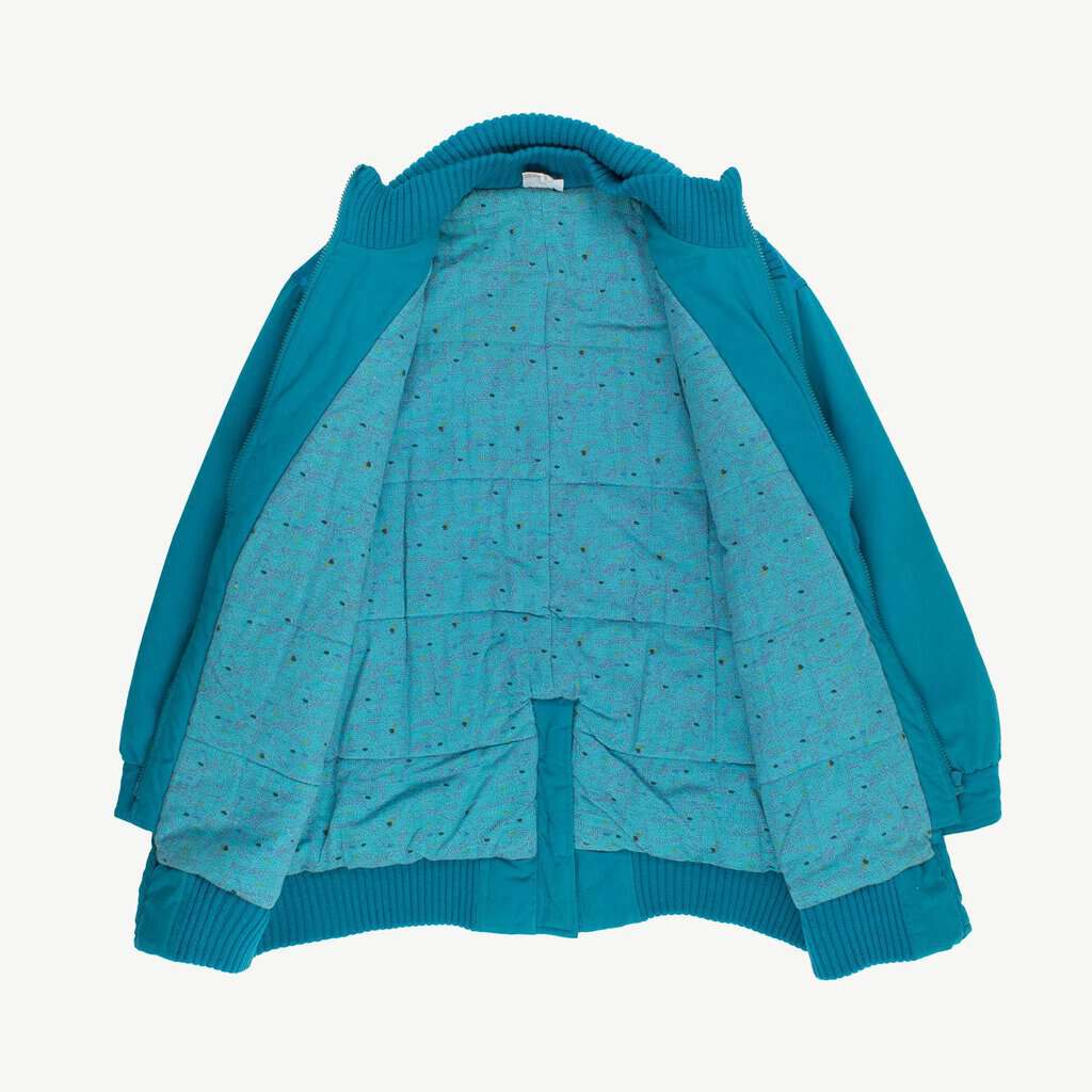 Womens blue padded vintage jacket, cotton insulated winter jacket - Medium / Large - Image 2