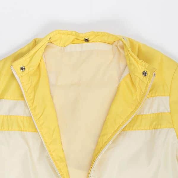 Womens yellow light padded ski jacket, 70s 80s vintage fitted winter jacket - Medium - Image 5