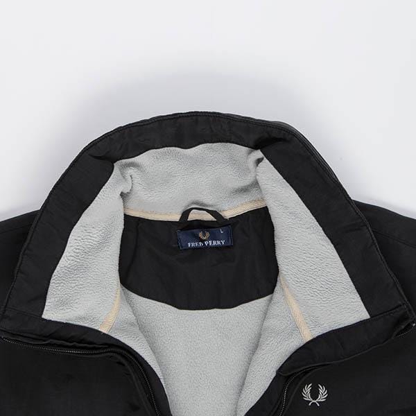 Y2K mens Fred Perry fleece lined jacket, vintage black zipper windbreaker - Large - Image 5