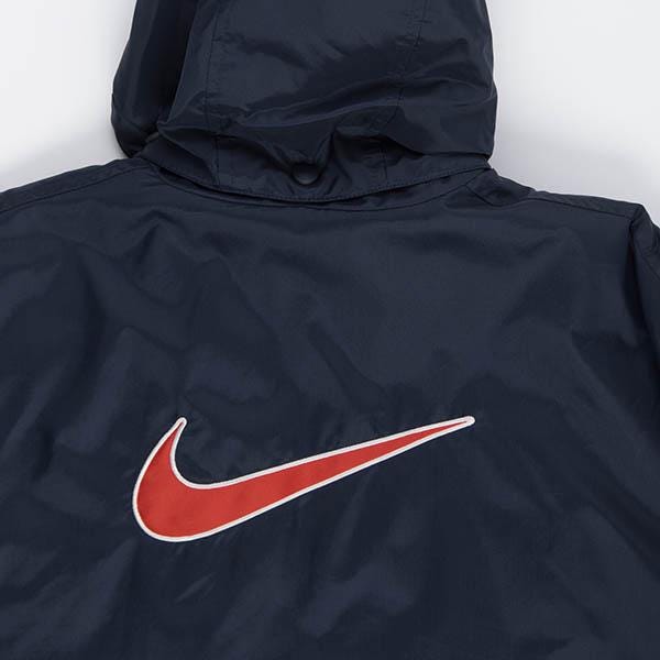 Mens vintage Y2K Nike padded coat, long blue sports brand jacket - Large - Image 6