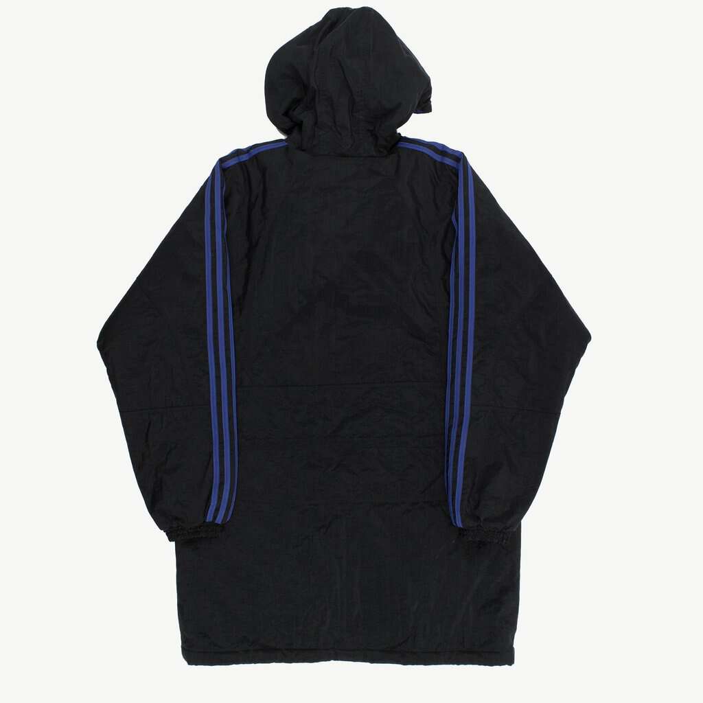 90s vintage mens Adidas padded coat, black sports brand training jacket - Large / XL - Image 3